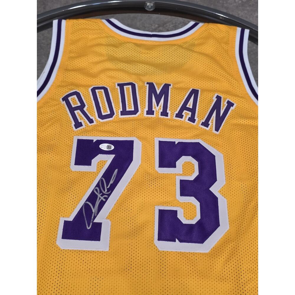 Dennis Rodman Autographed/Signed Jersey Jsa Custom Jersey